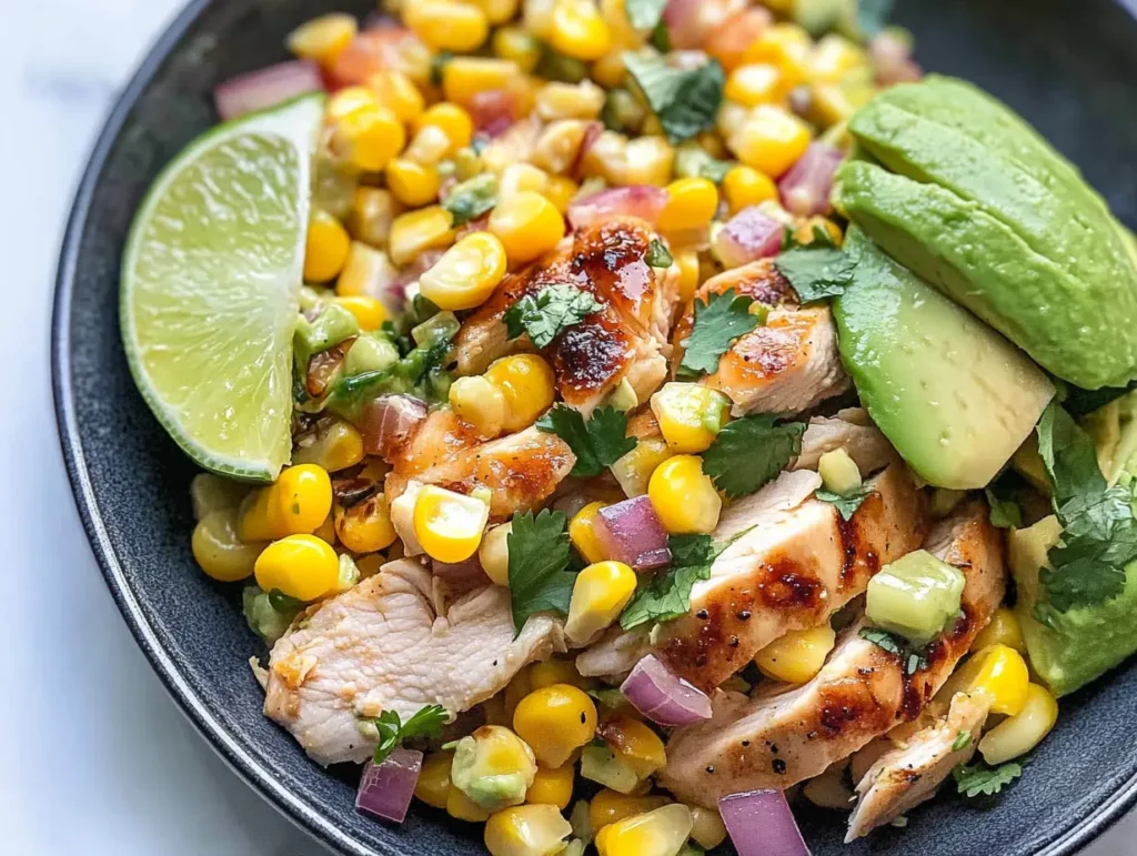 7 Minute Chicken Corn and Avocado Salad Weeknight Go To 3
