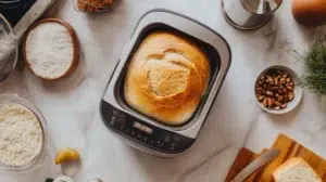Cuisinart bread maker recipes showcasing a freshly baked loaf of bread.