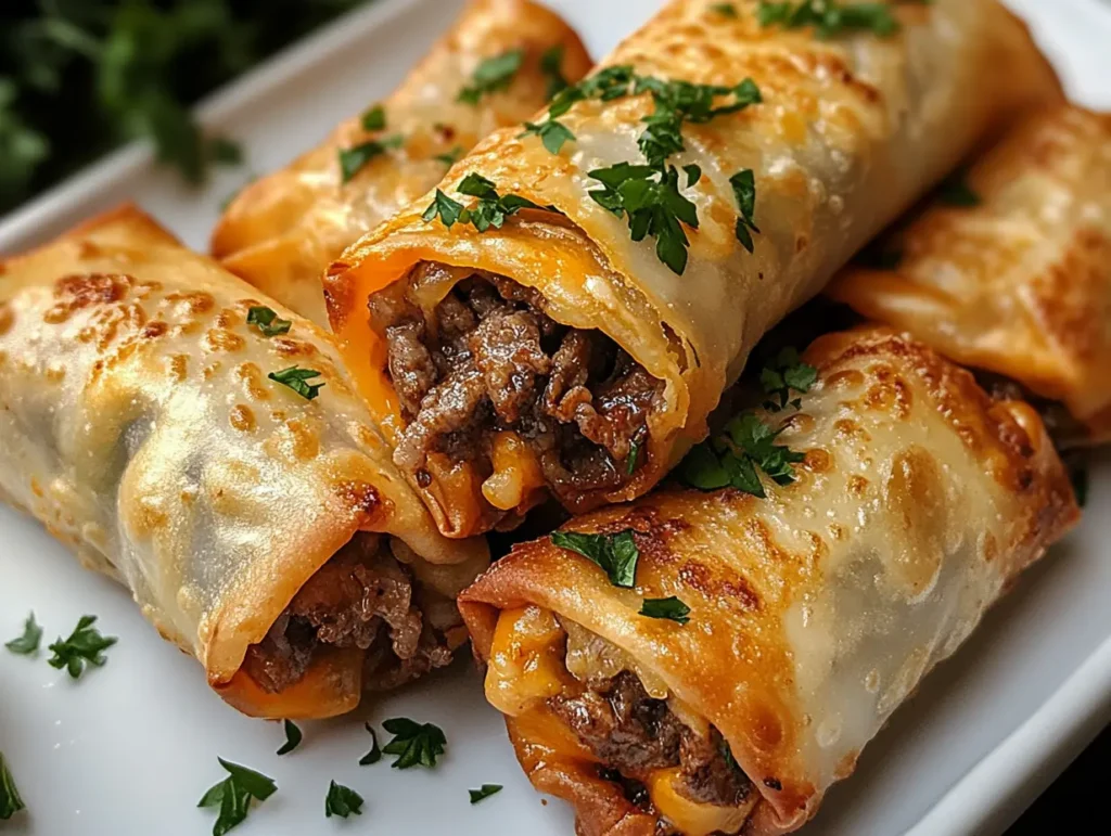 Philly cheesesteak egg rolls crispy