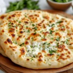 freshly made cottage cheese flatbread ready to serve
