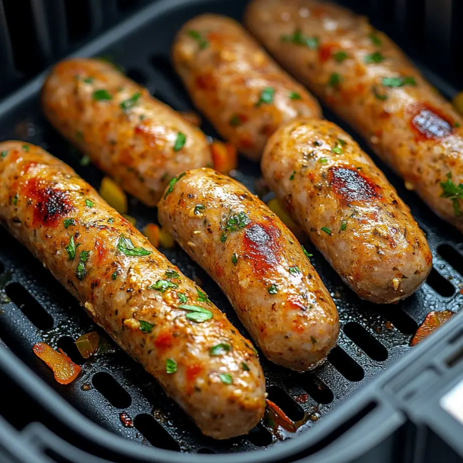 chicken sausage in air fryer: Arranging chicken sausage in air fryer basket
