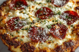 high protein pizza crust on parchment